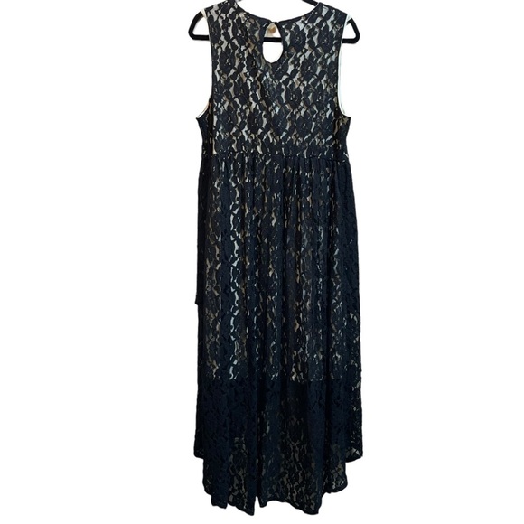 NWT Torrid All Over Lace Black Nude High Low Hem Maxi Dress Women’s Sz 1X - Picture 2 of 12